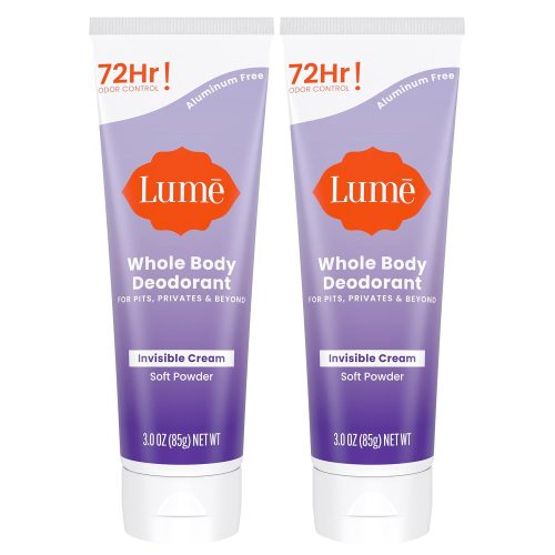 Lume Whole Body Deodorant - Invisible Cream Tube - 72 Hour Odor Control - Aluminum Free.